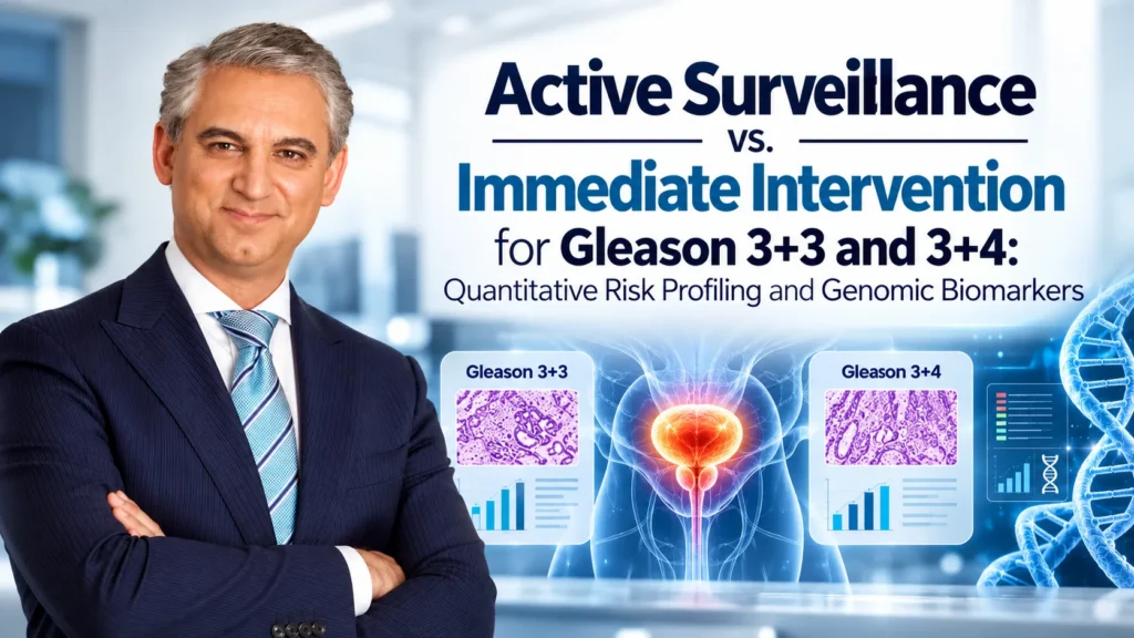 Active Surveillance vs. Immediate Intervention for Gleason 3+3 and 3+4: Quantitative Risk Profiling and Genomic Biomarkers